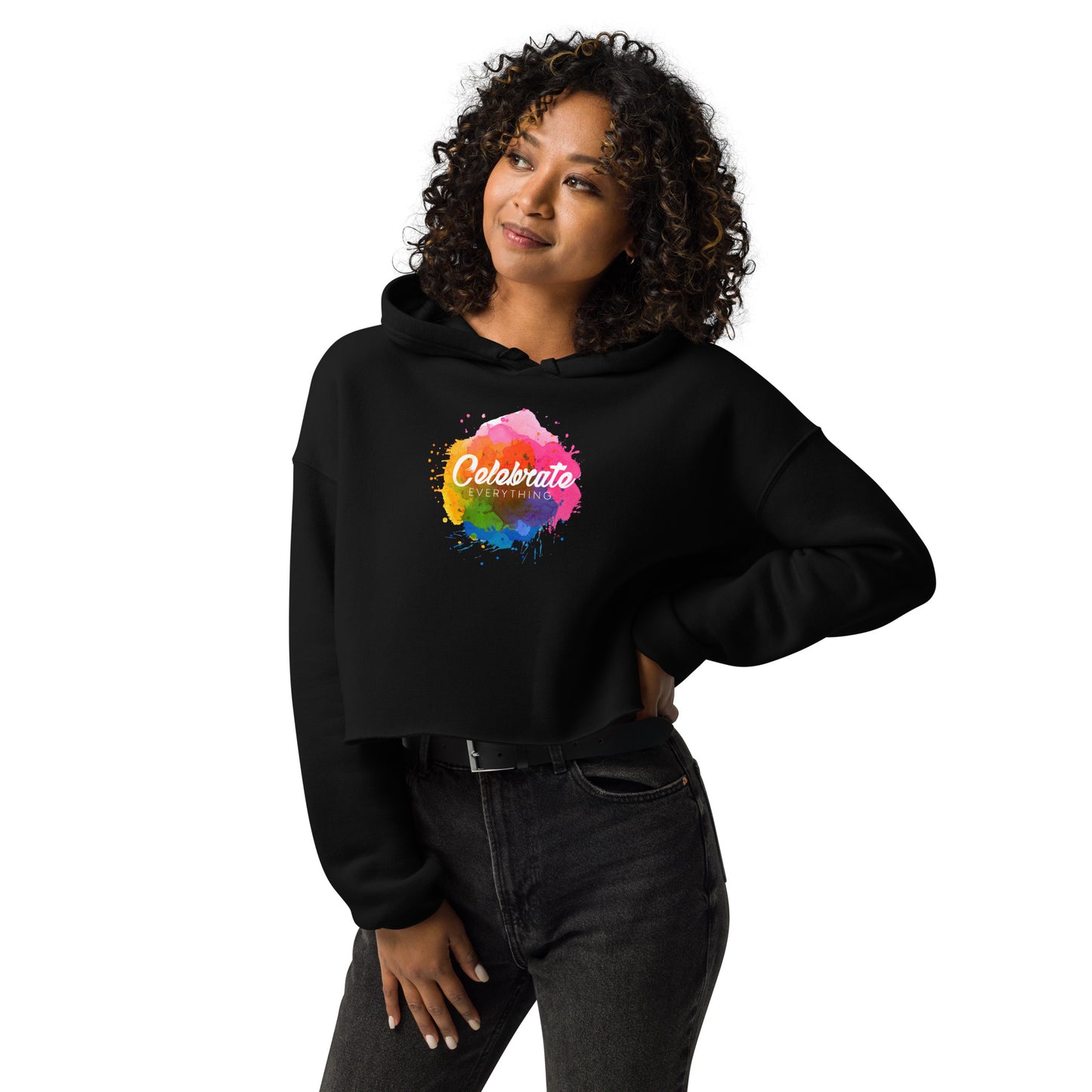 Rainbow Splash Cropped Hoodie
