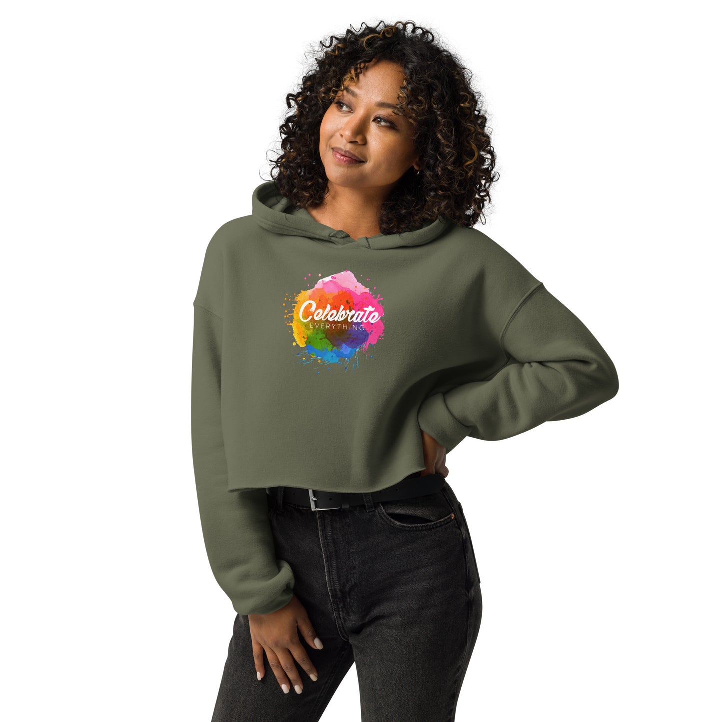 Rainbow Splash Cropped Hoodie