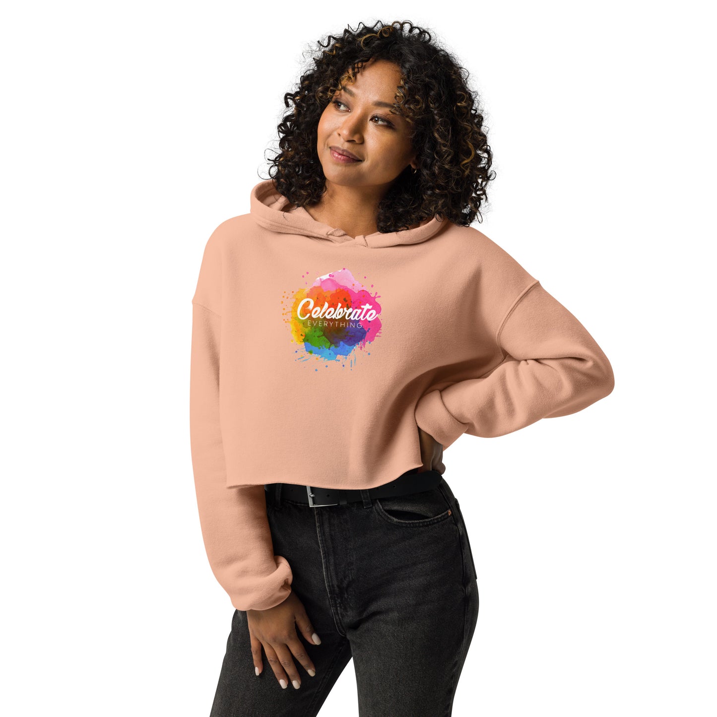 Rainbow Splash Cropped Hoodie