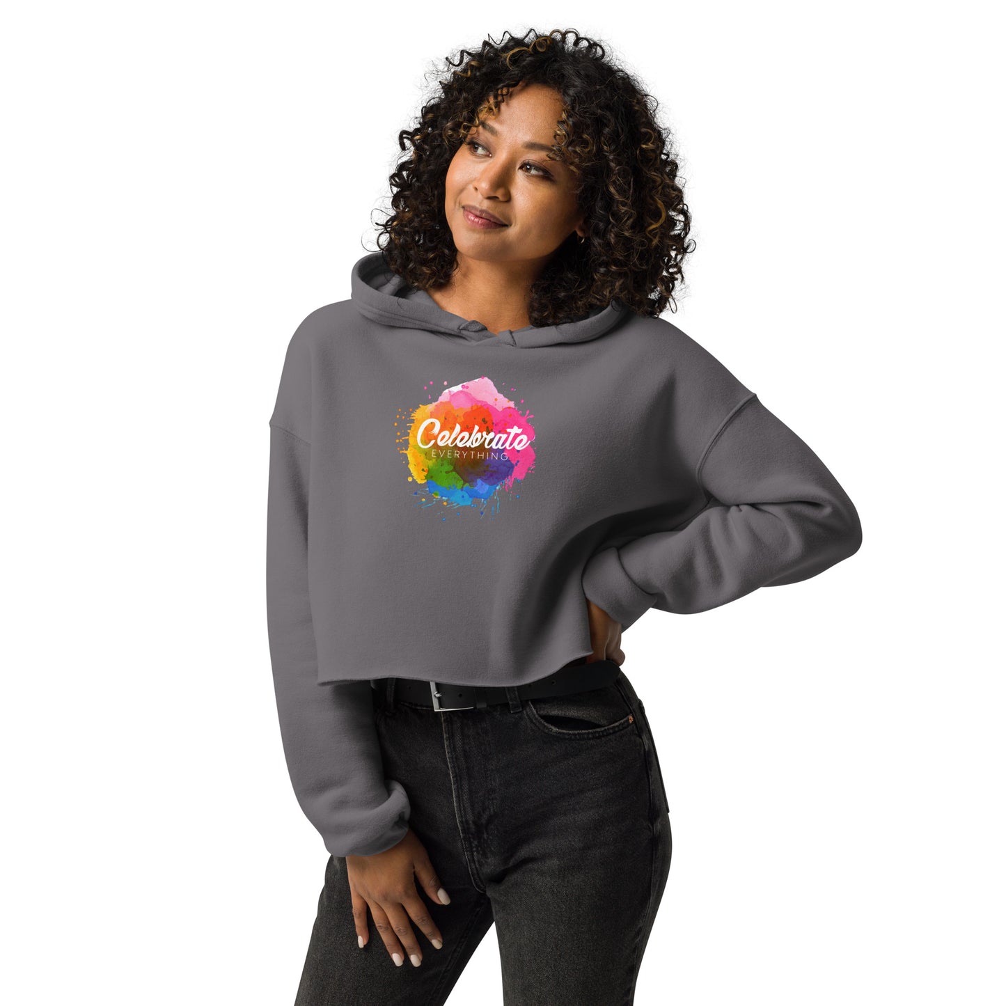 Rainbow Splash Cropped Hoodie