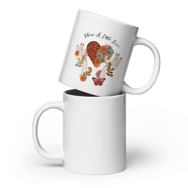 Show a Little Love - White glossy mug